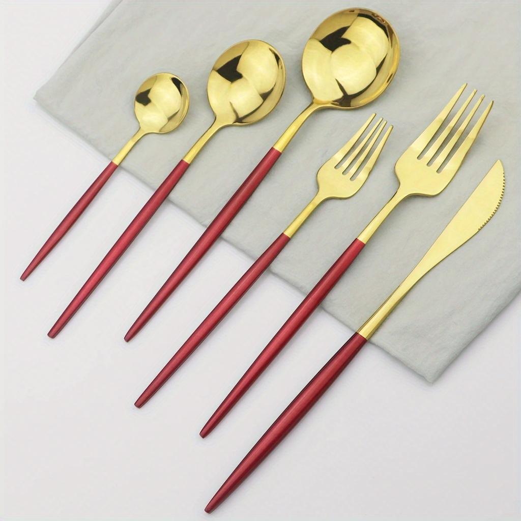 Set di Posate da Tavola da 36 Pezzi - Posate da Cucina in Acciaio Inossidabile - Stoviglie Resistenti e Inossidabili per Cucina, Pranzo e Intrattenimento