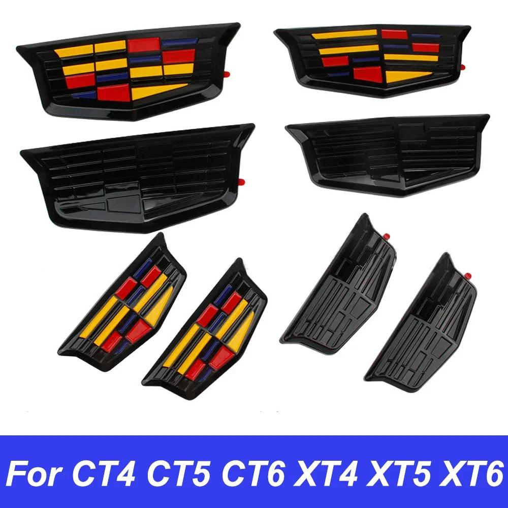 ABS Auto Frontgrill Heckklappen Logo Emblem Seitenkotflügel Abzeichen Abdeckung Aufkleber für Cadillac CT4 CT5 CT6 XT4 XT5 XT6 Zubehör