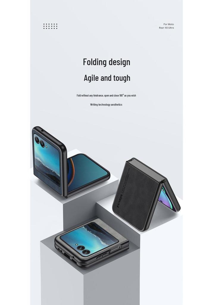 Compatible with Moto Razr 50: Ultra-Light Leather Texture Frosted Protective Case