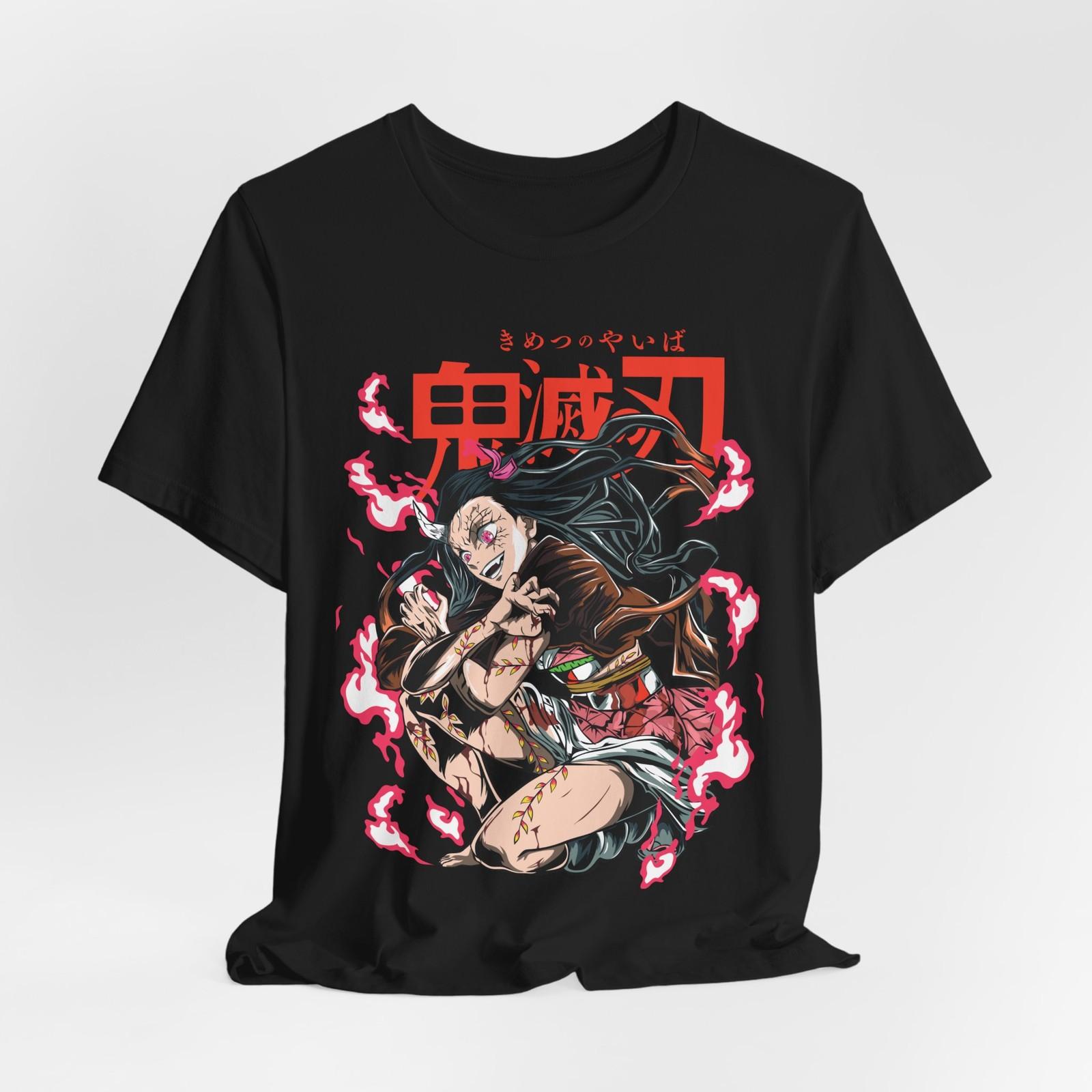 Nezuko Anime Unisex T-Shirt Mens Womens Tees Top Tee Tops, Graphic T-Shirt Mens Womens Tees Top Tee Tops, Manga Shirt for Fans, Cosplay XL