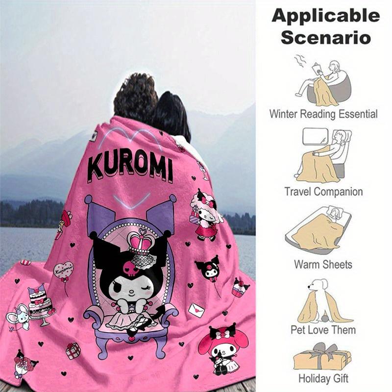 1pc. Cute Kuromi Crowned Plush Blanket - Perfect for Home, Office, or Outdoor Use - Ideal Gift Ideaz0411289