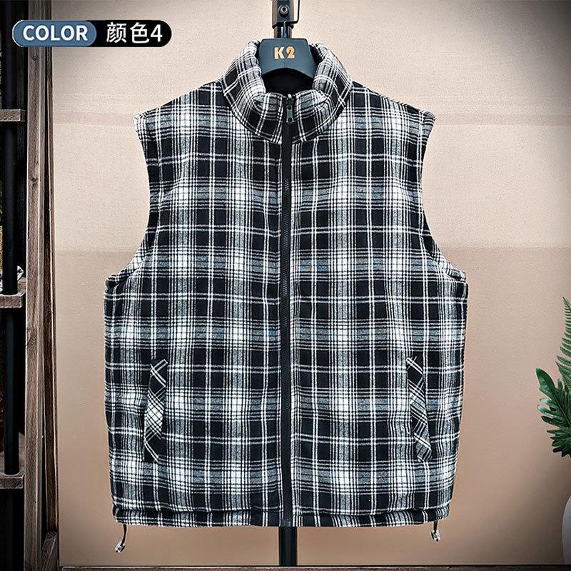 New 2025 autumn and winter double-sided vest men's warm trendy vest windproof couple sleeveless cotton-padded clothes