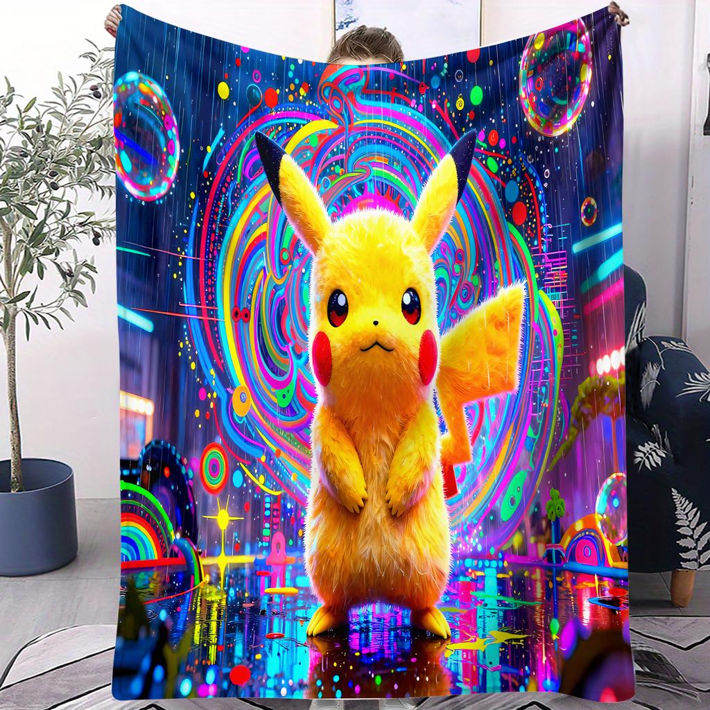 Viral Pokemon Cute Cartoon Sci Fi Fluffy Small Cover Blanket Thin Sofa Throw For Kids Adults Camping Picnic Modern Fashion Gift