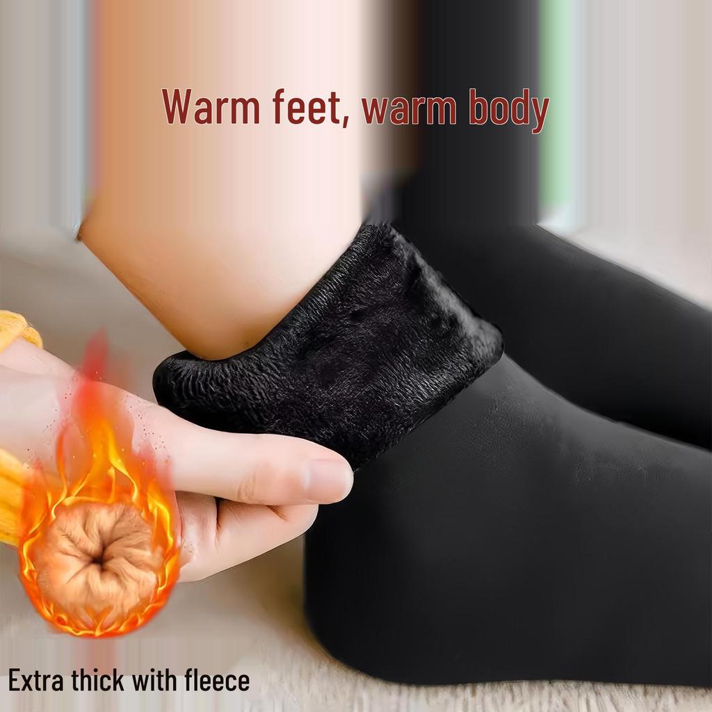 Nový přírůstek: Sněhové ponožky - Zimní teplé s fleecovou podšívkou, Protimrazové, Silné podkolenky pro podzim a zimu