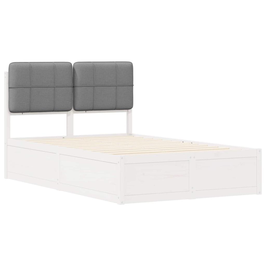 Bed Frame with Upholstered Headboard Light Grey 120 x 190 cm