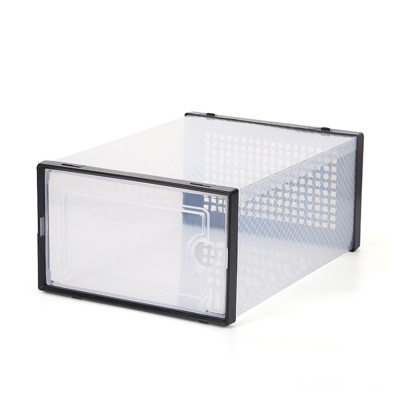 

Прозрачный пластиковый ящик для обуви с откидной крышкой - Компактный складной шкаф и полка для хранения обуви 33.5x25x17 cm