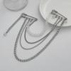 Creative Multi-Layer Bead Chain Brooch With Clear Crystal Beads Multi Chains Multi Functional Fashion Clothing Pin Jewelry