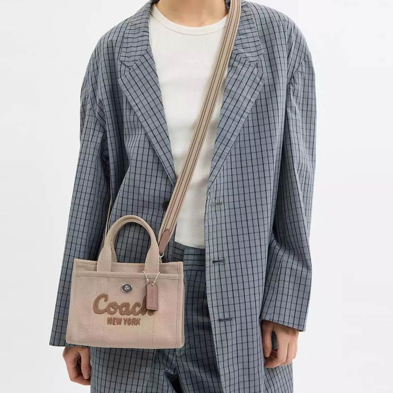Coach Cargo 20 Logo Sign Removable Shoulder Strap Tote Bag Shopping Bag Shoulder Canvas Handbag Small Women's Light Khaki