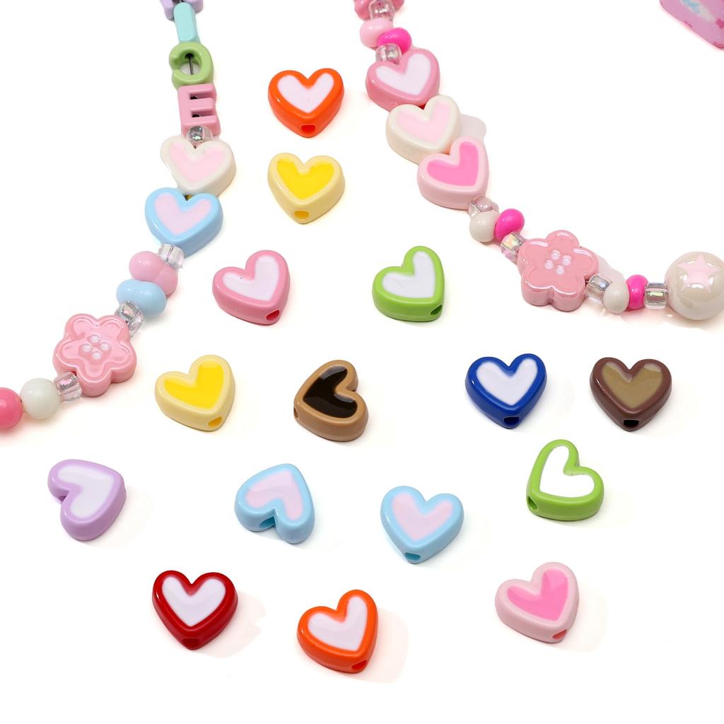 5/20Pcs Love Acrylic Beads Drip Oil Macron Series Beads For DIY Handmade Bracelets Necklaces Jewelry Making