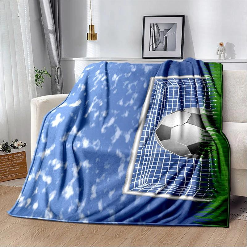 Soccer Ball Field Football Goal Throw Blanket Soft Flannel Blankets Bed Sofa Cover Bedspread Home Decor Christmas Birthday Gifts