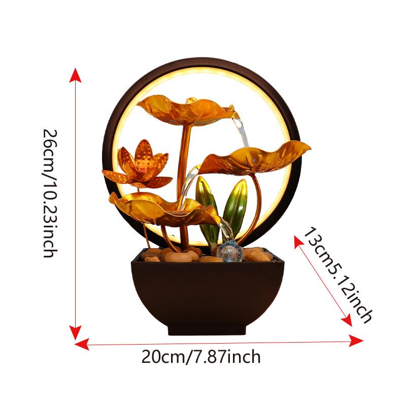 

Tabletop Waterfall Home Decor Desktop Fountain Ornaments with Light Relaxation Meditation Flowing Water Fountain Atmos Ornament