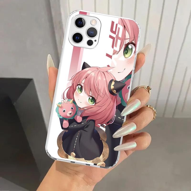 Anime Spy Family Anya Phone Case for Iphone 16 15 14 13 12 Mini 11 Pro Max 16E X XS XR 7 Plus 8 SE 2020 Soft Funda Print Shell