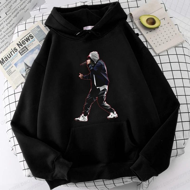 Moletom Estampado Eminem Masculino Feminino Moda Hip Hop Moletons Femininos Moletons de Rapper Roupas Moda Rock Harajuku Moletons