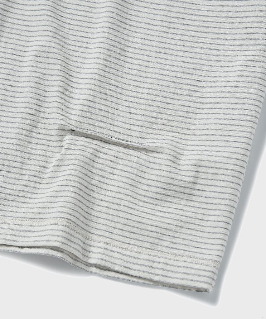 NONBLANK Striped Half T-Shirt_Melange Grey