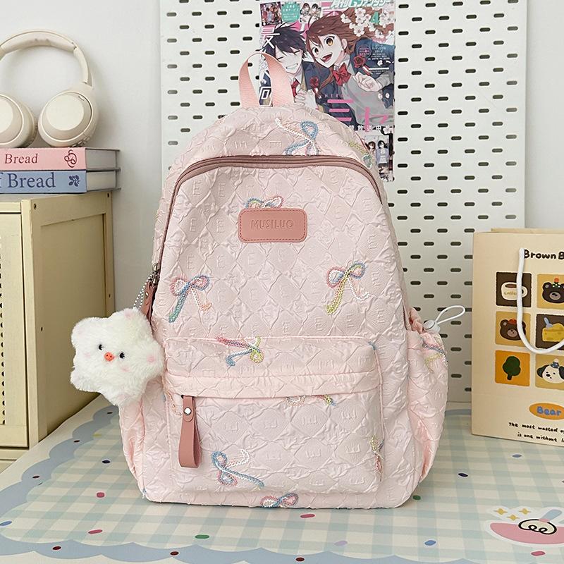 Schoolbag High-value embroidery design schoolbag Japanese versatile girl schoolbag Large capacity junior high school student backpack female