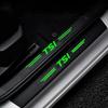 RSQ1 Valve Stems Caps Luminous Auto Door Sill Protect Decals Anti Scratching, For Volkswagen VW TSI Logo Car Threshold Strip Welcome