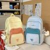 Schoolbagins Wind Girl Backpack Daily Commuter Versatile Contrast Color Backpack Korean Edition Large Capacity Middle and High School Student School 