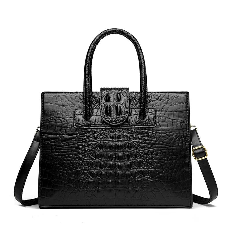 

Женская сумка-тоут с крокодиловым узором, большой вместимости, на плечо, через плечо, большая сумка чёрный