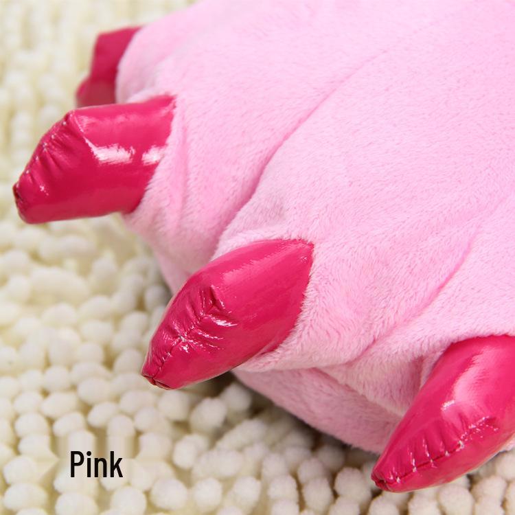 Cartoon Animal Slippers: Cozy Tiger & Dinosaur Claw Pajamas