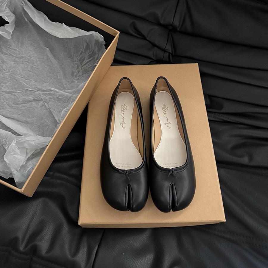 

Мода Bailamos Женские балетки Таби Ниндзя Круглый Разделенный Носок Мелкие Женские Одинарные Туфли Ленивые Слипоны Слингбэки Мюли Кожаные Туфли Мягкие Лоферы 40 чёрный