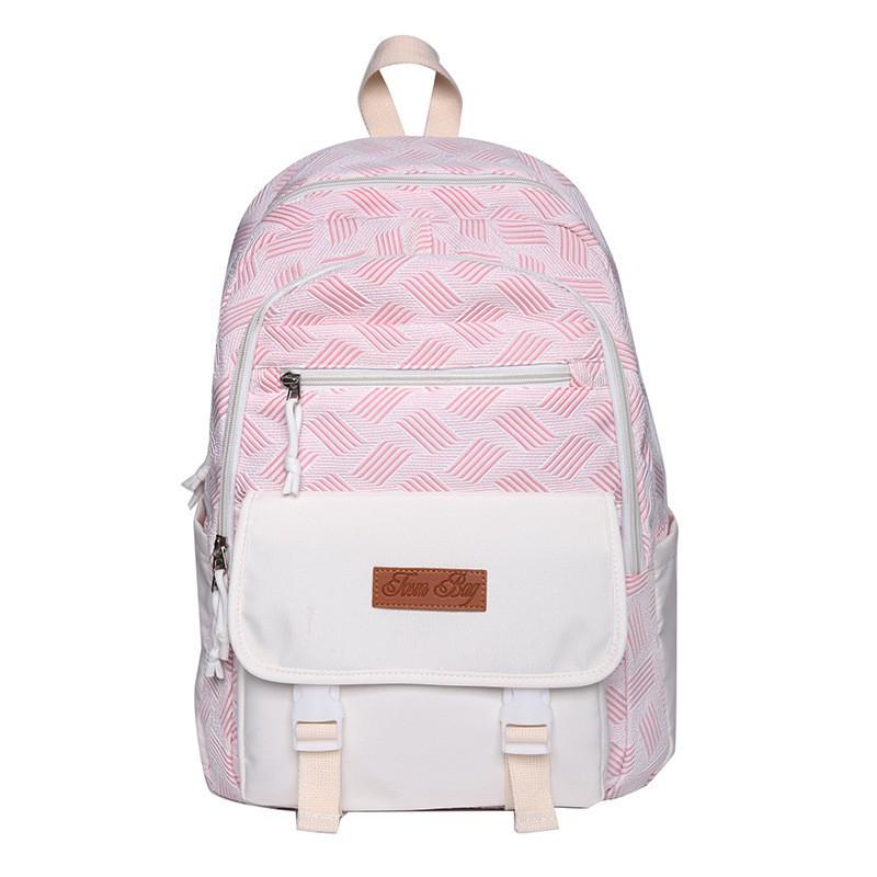 

Backpack 2024 New Korean Style Small Fresh Sweet Contrast Color Design High-face Large-capacity Student Schoolbag