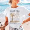 Surfing Club Women's Fashion Printed T-Shirt Round Neck Short Sleeve Casual Top Summer Women's Regular Street Trendy T-Shirt