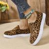 Comfortable Women's Chic Leopard Print Slip-On Sneakers Synthetic Faux Leather Insole