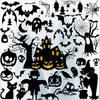 Halloween Night, Dark Design, Pumpkin Skull Stickers, Glass Stickers, Living Room Window Decorations, Electrostatic Stickers, Bar Wall Stickers