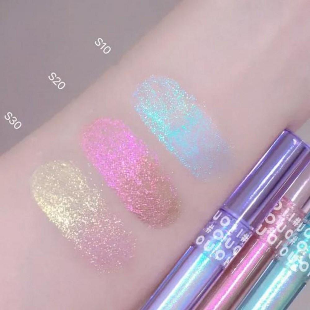 Polarisierter Glitzer Lidschatten Flüssig Highlighter Perlglänzend Aufhellend Seidenraupe Wasserfest Pailletten Diamant Make-up, 1 Stück, 05 05