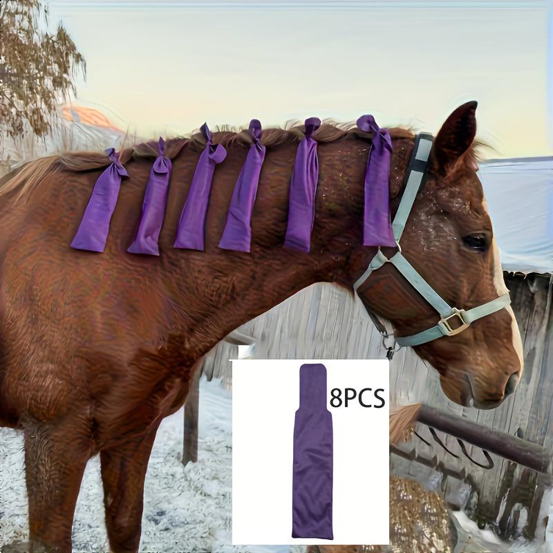 Horse Mane Protective Cover Horse Mane Windproof Cover Effectively Protects the Mane from Wind and Wear Horse Mane Dirt-proof Cover 8pcs фиолетовый