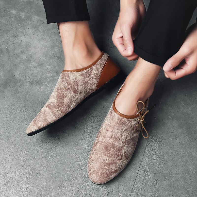 Classic Men Fashionable Casual Loafers Men Lace-up Lightweight Comfortable Travel Business Leather Shoes Sizes 38-44 Men Shoes