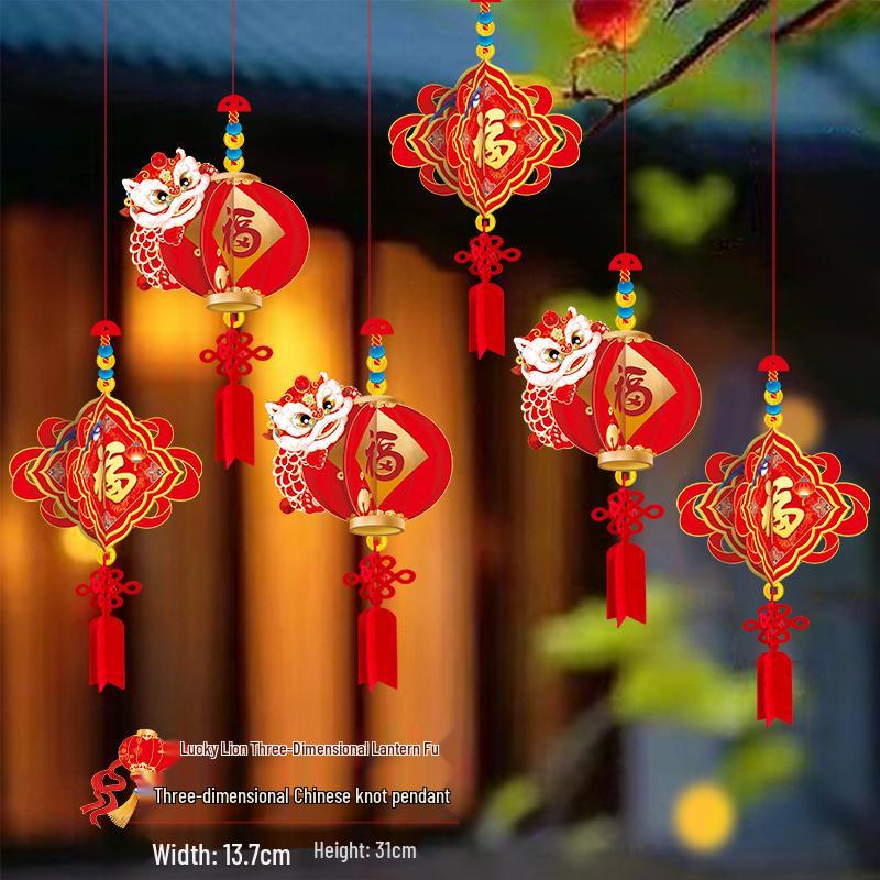 2026 Year of the Horse New Year Good Luck Red Lantern Hanging Ornaments