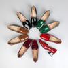 8839-1DX Patent Leather Women's Plus Size Square Toe Chunky Heel Mid-Cut High Heels (Size 43)