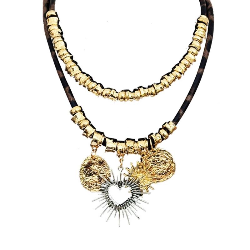 

Contemporary Layer Chain Designs Necklace With Eye Catching Hollow Heart Detail for Personalize Styling 1