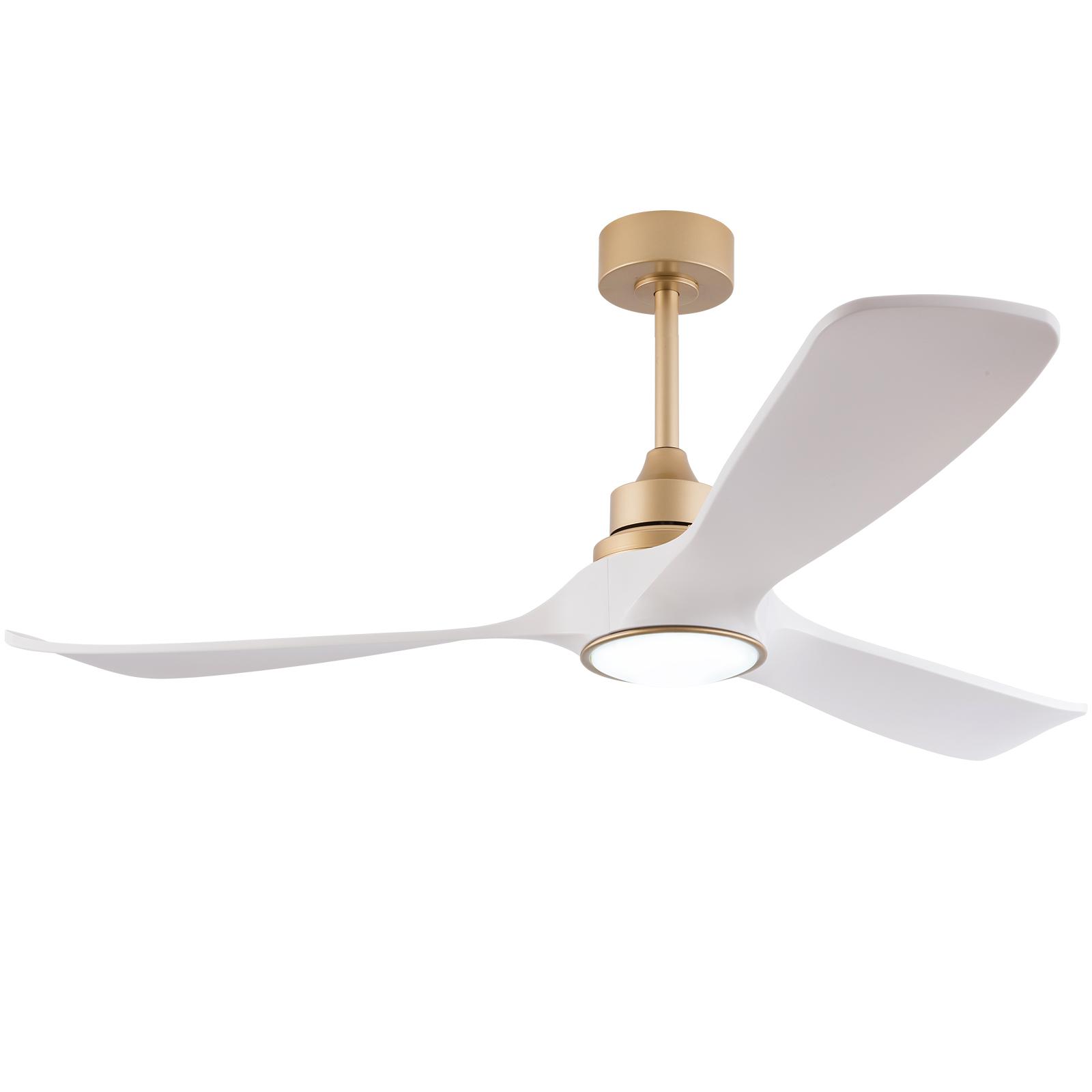 52-inch white-gold ceiling fan with light