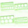 Geometric Drawings Templates, 4 Pcs Circle Shape Stencils Measuring Geometry Rulers for Drawing Plastic Circle Template Drafting Templates for Design