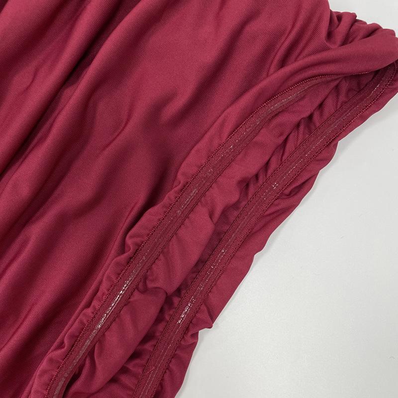 Abito Maxi Donna Senza Spalline a Tubo Vita Arricciata Colore Unico Svasato Lunghezza Pavimento Estivo Casual Vacanza al Mare Abito Lungo
