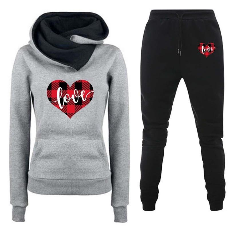 2024 Spring and Autumn Winter New Velvet Hooded Sportswear Set for Women, Hoodies, Pants, Women's Clothing