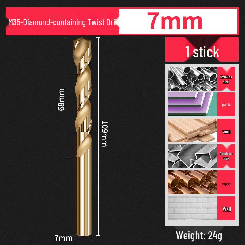 Cobalt-Enhanced Extended Length Twist Drill Bit Set - Super Hard Stainless Steel Alloy, 4.2mm.