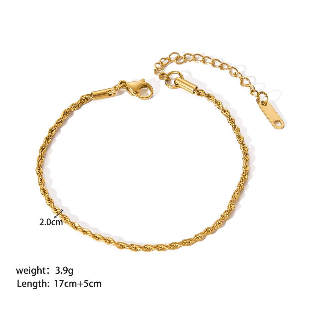 Trendy European & American Fashion Titanium Steel Twist Chain Bracelet for Women
