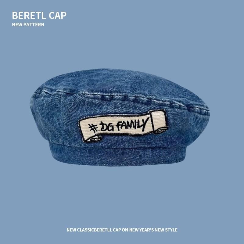 Cowboy beret children spring and autumn versatile face small bud painter hat literary newsboy hat tide