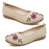 Vintage bestickte Damen-Flats, Blumen-Slipper, runde Zehenschuhe, Slipper, Ballerinas