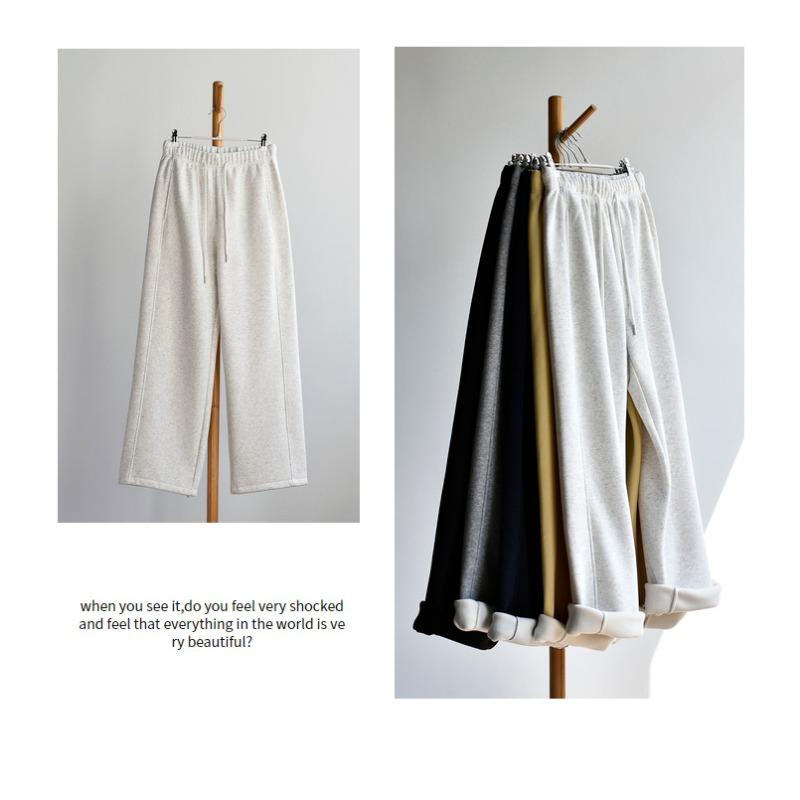 [Two-wear master pants] Winter women's clothing newly thickened casual wide-leg loose sports cotton sweatpants casual pants