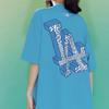 New MLB SS23 Drop Shoulder Sleeve T Shirt Unisex Light Blue 3ATSU2033-07ABD