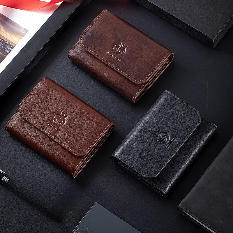 Anti-theft, 30% Off Wallet for Men, Short Genuine Leather Bag, Retro Men's Wallet