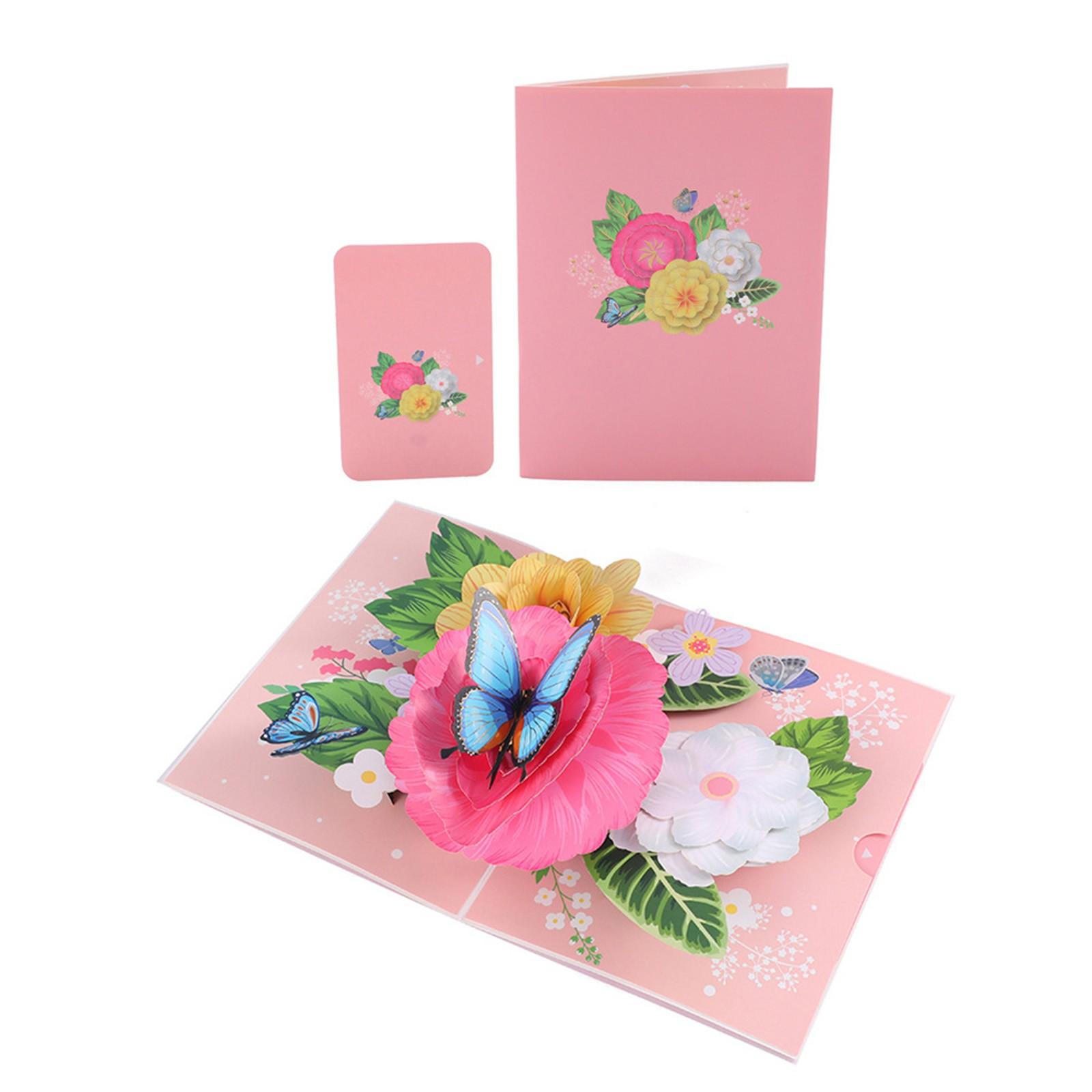 

3D-букет из бабочек ко Дню матери, складная поздравительная открытка, бумажная скульптура, цветочный фестиваль, подарок-благословение ко Дню учителя One Size