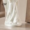 Collectible Desktop Handicraft 3D Printed Angel Figurine Statue, Vintage Desk Ornament with Flowing Robe & European Statue Wing, Matte Finish