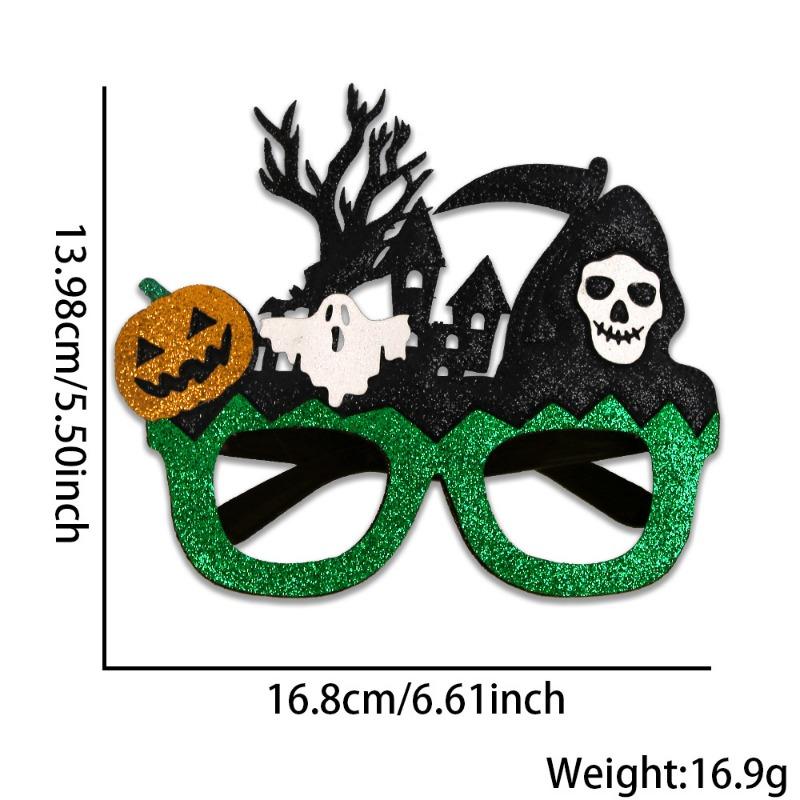 1 Stück Halloween Kürbis Brille Fledermaus Totenkopf Foto Requisiten für Kinder Party Glitzer Filz Plastik Kostüm Deko