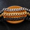 Kalen Shiny Stainless Steel Men's Bracelet Hip Hop Women's Multicolor Simple Cuban Chain Handmade Jewelry 19-23cm Length Gift
