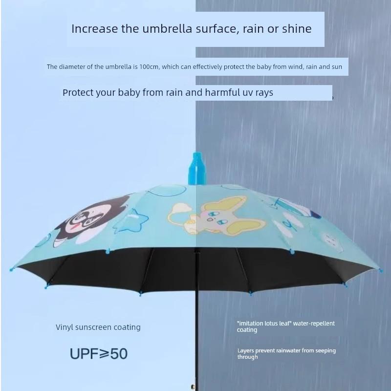 Children's Umbrella for Students Going to School, Boys and Girls, Cute Egg-Shaped Party Design, Waterproof Cover, Long Handle, Dual-Use for Sun and